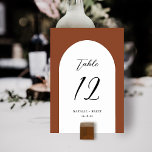 Elegant Arch Wedding | Terracotta Table Number<br><div class="desc">These stylish,  simple wedding table number cards feature an arch shape in white over a custom color background (shown in terracotta orange). They coordinate perfectly with our Elegant Rustic Florals Terracotta  products. Easy to personalize for your wedding or other special occasion.</div>