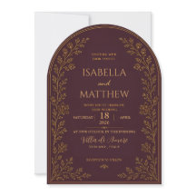 Elegant Arched Burgundy and Gold