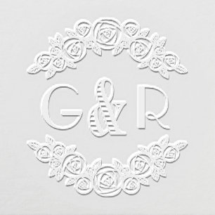 Elegant Arched Roses #6 Round Two Initial Embosser