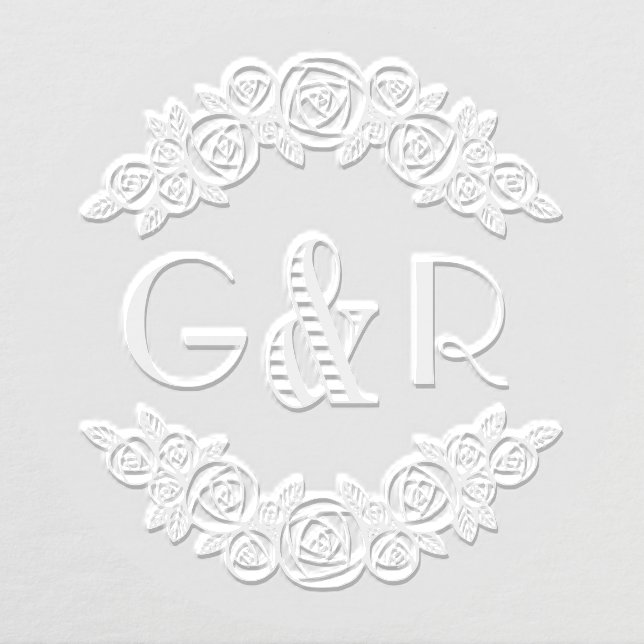 Elegant Arched Roses #6 Round Two Initial Embosser (Design)