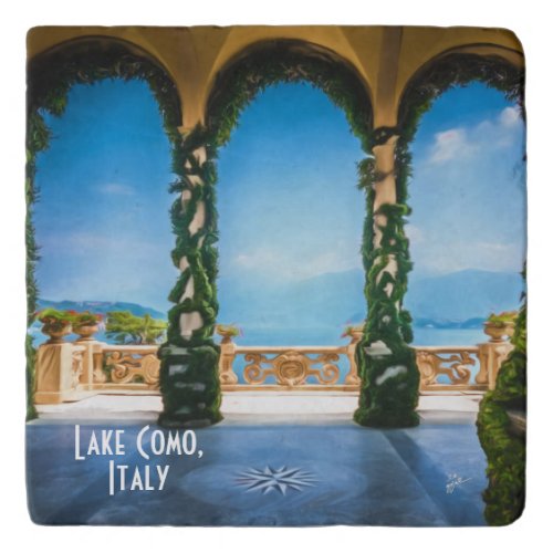 Elegant Arches of Italy Lake Como Travel Photo Trivet