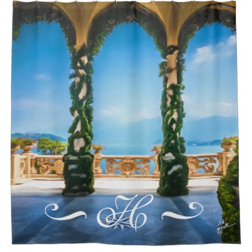 Elegant Arches of Italy Photography Monogrammed Shower Curtain