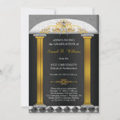 Elegant Architect Architecture Compass Graduation Invitation (Front)