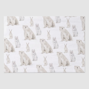 Elegant Arctic Winter Snowy Animals Tissue Paper