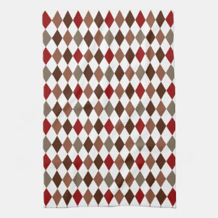 Elegant Argyle Diamond Pattern Kitchen Towel