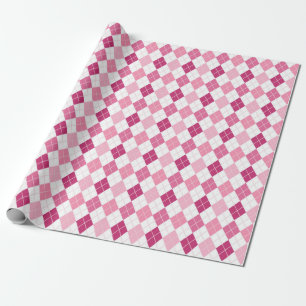 Elegant Argyle Pattern: Pink and Purple Delight Wrapping Paper
