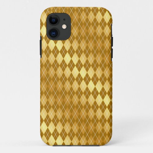 Elegant Argyle Print Gold iphone Case