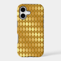 Elegant Argyle Print Gold iphone Case