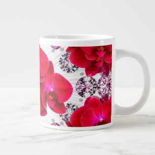 Elegant Arrangement of Red Orchids Giant Coffee Mug