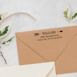 Elegant Arrow Last Name & Address Self-inking Stamp