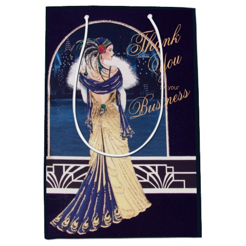 Elegant Art Deco 1920s Lady Designer Dress Medium Gift Bag