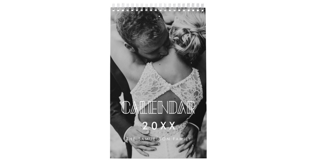 Elegant art deco 2024 photo calendar Zazzle