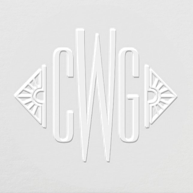 Elegant Art Deco 3 Initial Letter Monogram #4 Embosser (Design)