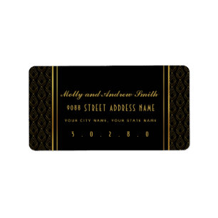 Elegant art deco address label party/wedding