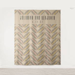 Elegant Art Deco Beige Wedding Photo Backdrop