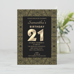 Elegant Art Deco Birthday Invitation
