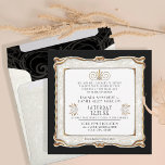 Elegant Art Deco Black Gold Nouveau Gatsby Wedding Invitation at Zazzle