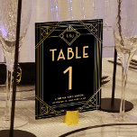 Elegant Art Deco Black Gold Wedding Table Number<br><div class="desc">Elevate your wedding décor with this Elegant Art Deco Black Gold Wedding Table Number, featuring a classic black background with a stunning gold Art Deco geometric pattern. Perfect for adding a touch of vintage sophistication, this table number includes a personalized initial monogram for a unique and elegant touch. If you...</div>