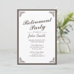 Elegant Art Deco Border Retirement Party Invitation | Zazzle