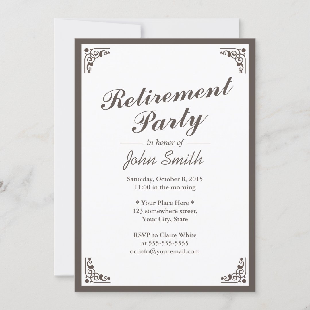 Elegant Art Deco Border Retirement Party Invitation | Zazzle