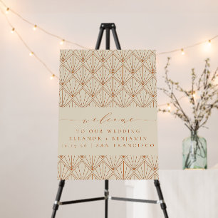 Elegant Art Deco Burnt Orange Custom Wedding Foam Board