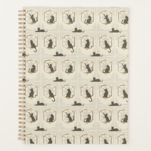 Elegant Art Deco Cats - Beige Planner