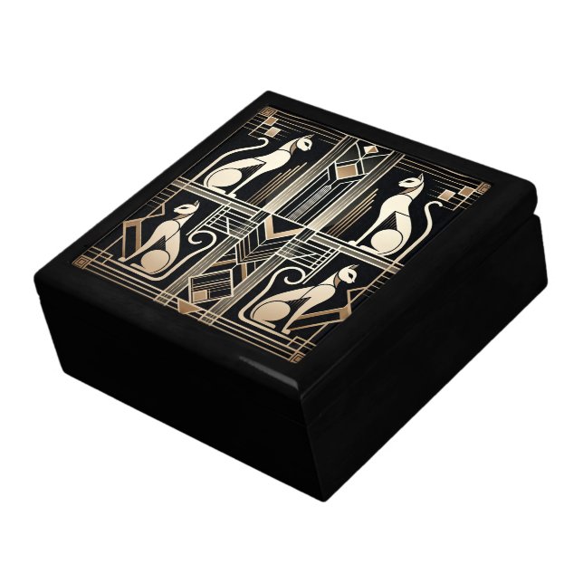 elegant Art Deco cats Gift Box (Side)