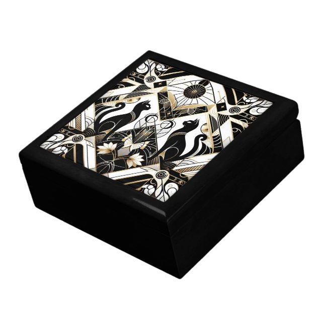 elegant Art Deco cats Gift Box (Side)