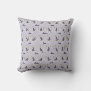 Elegant Art Deco Cats - Lavender Throw Pillow