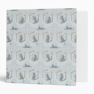 Elegant Art Deco Cats - Light Gray 3 Ring Binder
