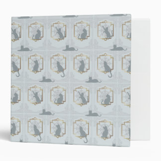 Elegant Art Deco Cats - Light Gray 3 Ring Binder