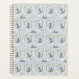 Elegant Art Deco Cats - Light Gray Planner