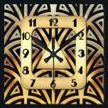 Elegant Art Deco Clock<br><div class="desc">This Art Deco Style clock looks very elegant and I could imagine this wall clock would look terrific on a wall in your home. I created this clock with elegance in mind. It is very Art Deco in black and gold. This would also make a lovely gift for a wedding...</div>