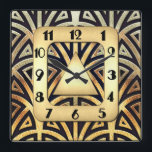 Elegant Art Deco Clock<br><div class="desc">This Art Deco Style clock looks very elegant and I could imagine this wall clock would look terrific on a wall in your home. I created this clock with elegance in mind. It is very Art Deco in black and gold. This would also make a lovely gift for a wedding...</div>