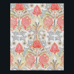 Elegant Art Deco Coral Red Flowers Pattern Faux Canvas Print<br><div class="desc">Beautiful Australian warath and flannel flowers in art deco style</div>