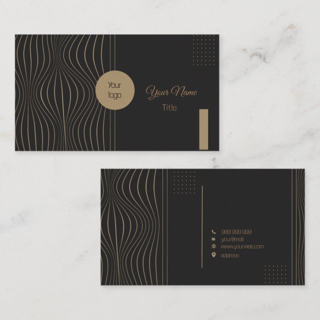 Elegant art deco custom business card (Front/Back)