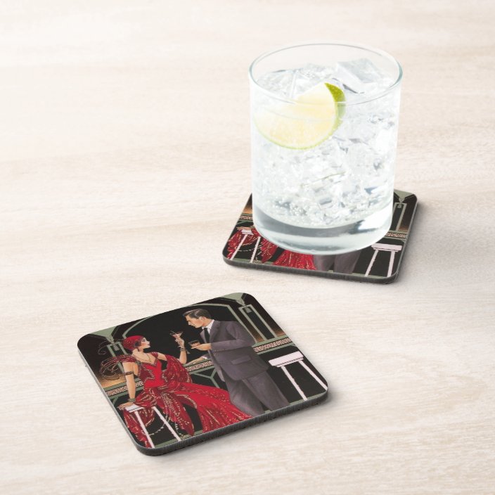 Elegant Art Deco Drinks at the Bar Coasters | Zazzle.com