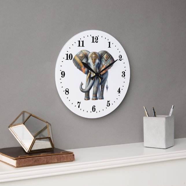 Elegant art deco elephant large clock (Office)