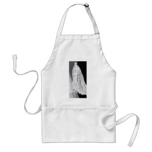 Elegant Art Deco Flapper Bride Illustration Adult Apron