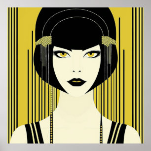 Elegant Art Deco Flapper Poster
