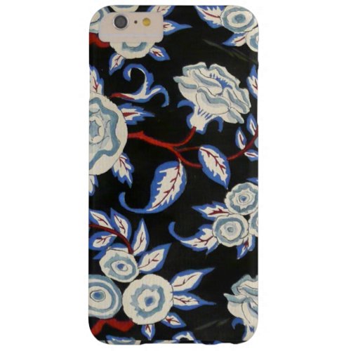 ELEGANT ART DECO FLORALBLUE WHITE ROSES IN BLACK BARELY THERE iPhone 6 PLUS CASE