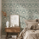 Elegant Art Deco Floral Feather Pattern Soft Teal Wallpaper<br><div class="desc">Enhance your home decor with this stunning Art Deco Peel & Stick wallpaper, featuring a sophisticated floral feather pattern in a soothing soft teal shade. The design captures the essence of classic Art Deco style with its intricate and graceful motifs, bringing a touch of vintage elegance to modern interiors. The...</div>