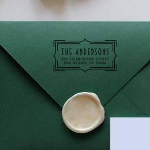 Elegant Art Deco Frame   Custom Return Address Rubber Stamp