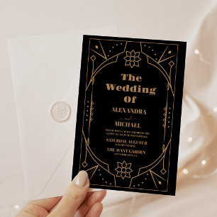 Elegant Art Deco Frame Wedding Invitation