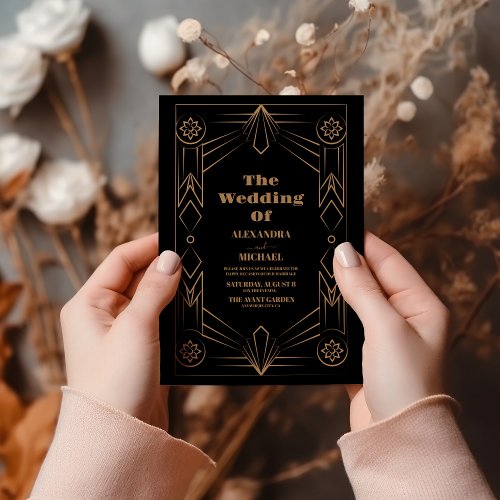 Elegant Art Deco Frame Wedding Invitation