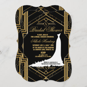 Elegant Art Deco Gatsby Bridal Shower Card