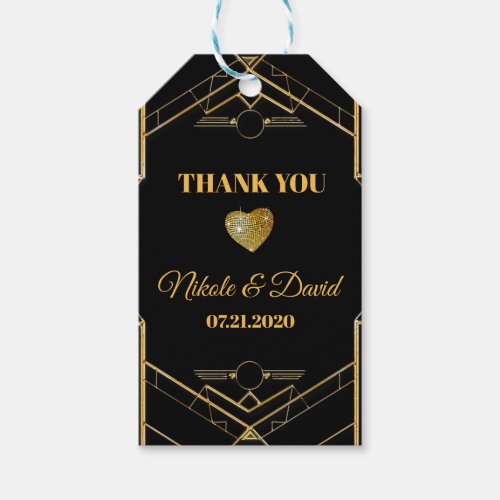 Elegant Art Deco Gatsby Wedding Gift Tags