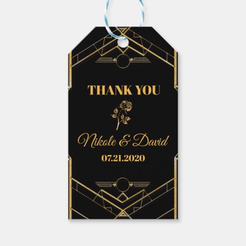 Elegant Art Deco Gatsby Wedding Gift Tags