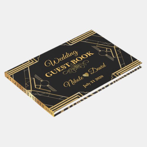 Elegant Art Deco Gatsby Wedding Guest Book