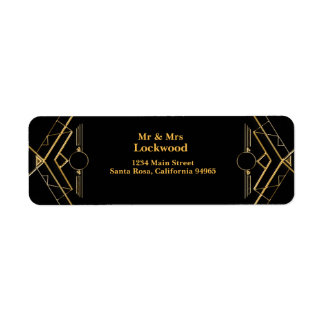 Elegant Art Deco Gatsby Wedding Return Address Label